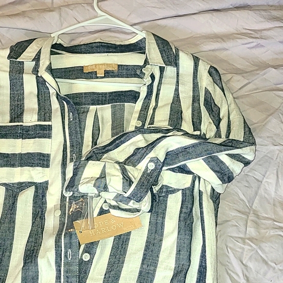 Hope and Harlow Button up shirt dress, women's size 8P, NWT - Picture 2 of 4